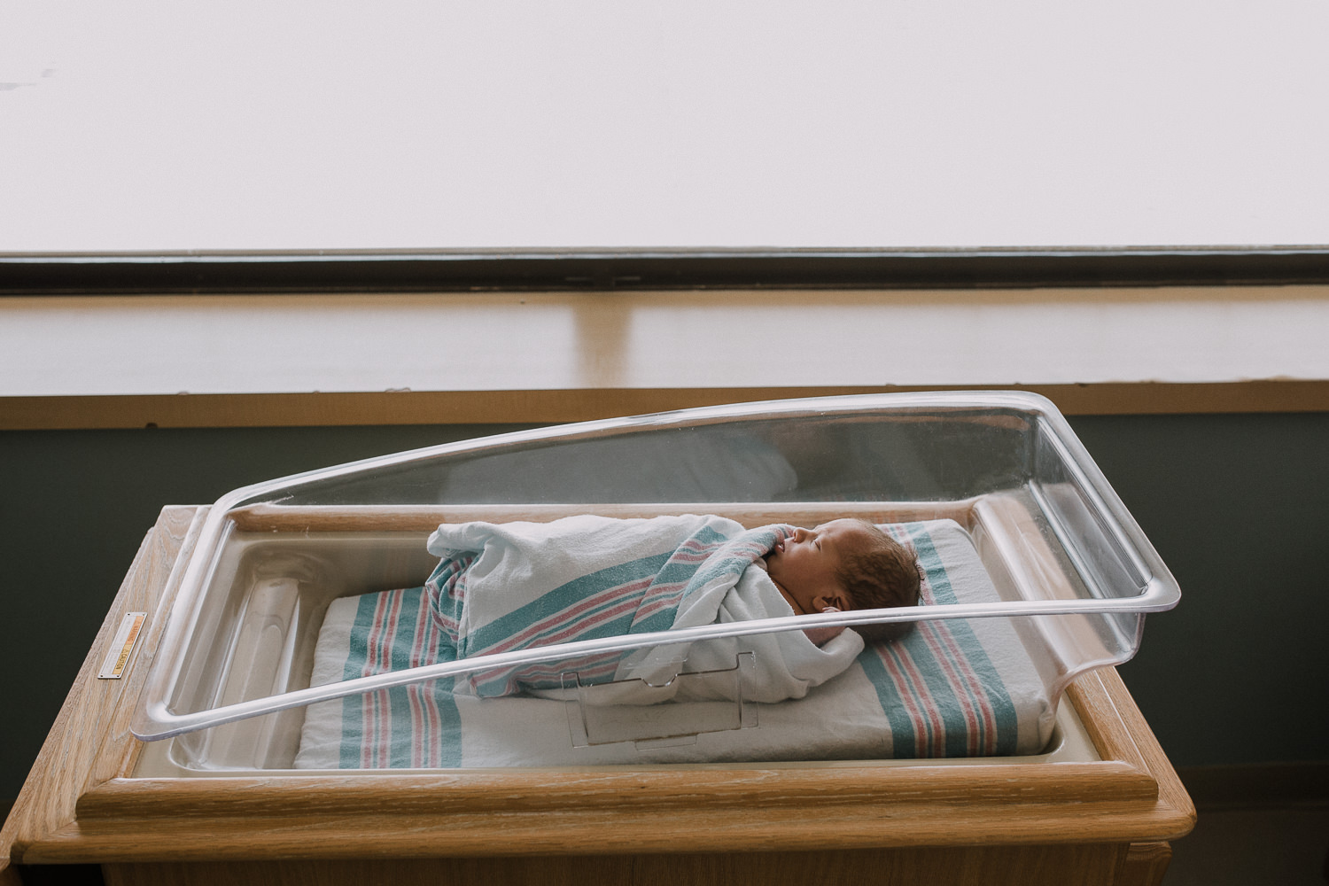 10 hour old baby boy swaddled sleeping in hospital bassinet - Markham Fresh 48 Photos