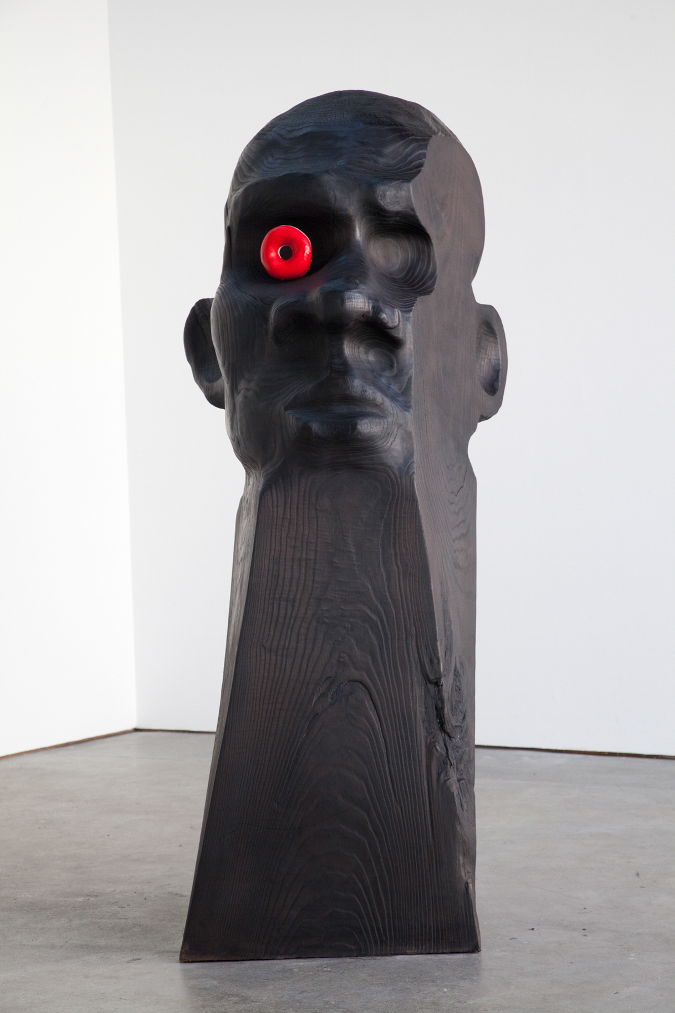 He dreams of a chicken farm, out in the country Ebonised chestnut, chalk, wax, 176 x 90 x 70cm Unique 2014