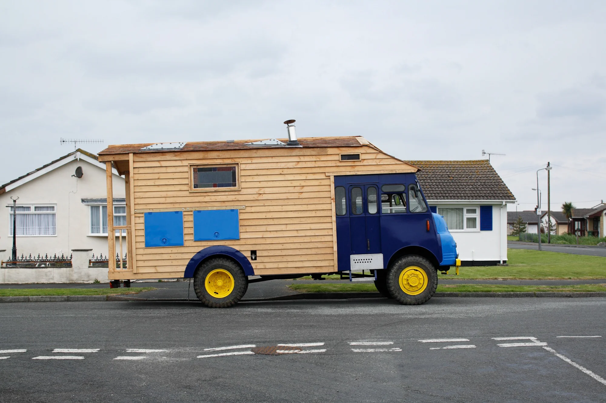The Morisons exhibited their self-sufficient wooden house-truck, customized from a decommissioned fire engine and containing, next to a stove and pot plants, a library of apocalypse-themed fiction. Tales of Space and Time , as it was called, embodied a jauntily over-optimistic attitude to surviving the end of the world, simultaneously mocking the ‘art will save us all’ attitude of some contemporary civic reformists. Art won’t save Folkestone. I hope something does though – something real, something solid. Jonathan Griffin, Folkestone Triennial , Frieze, Issue 117 September 2008