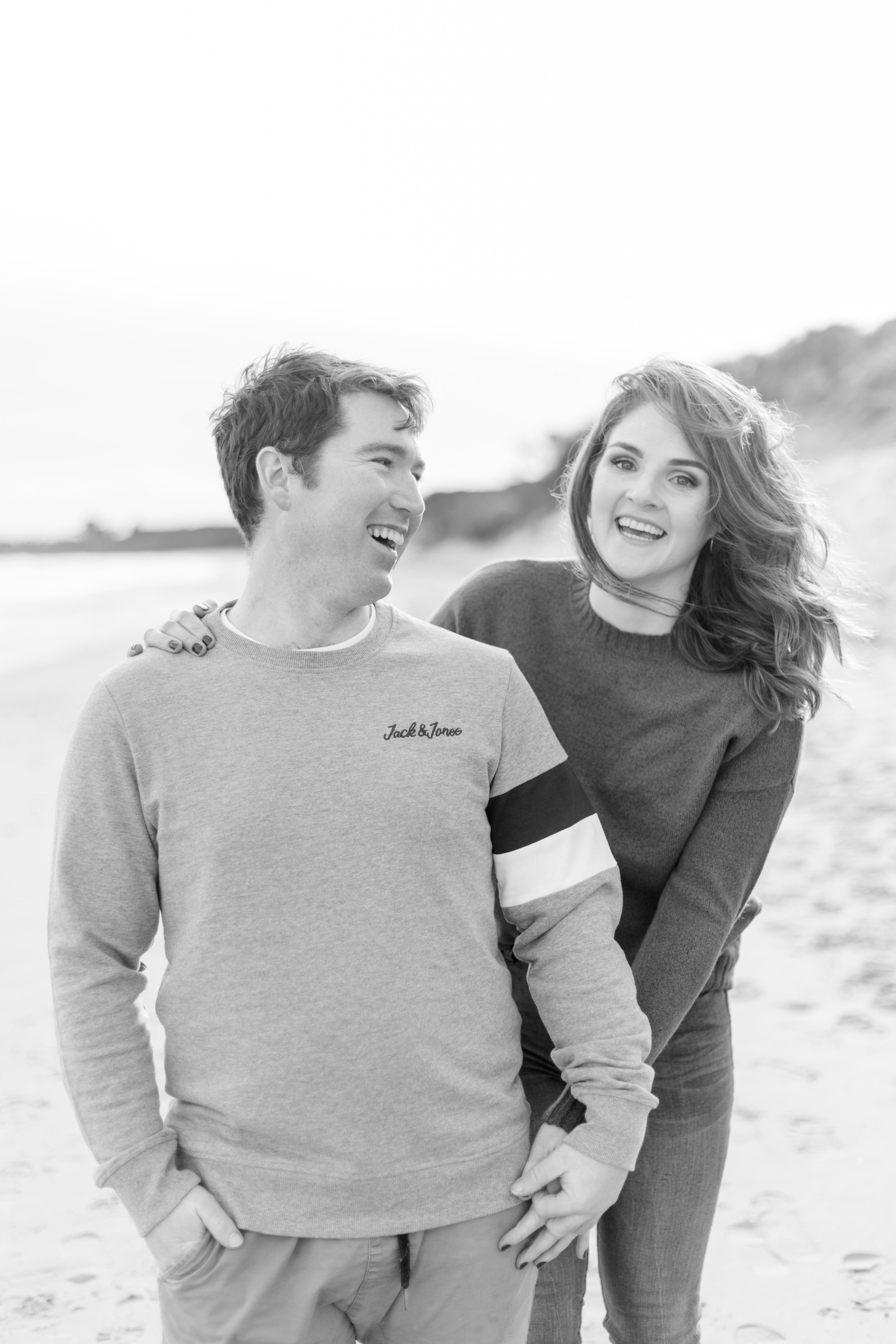 an engagement photoshoot on brittas bay a sandy beach in ireland