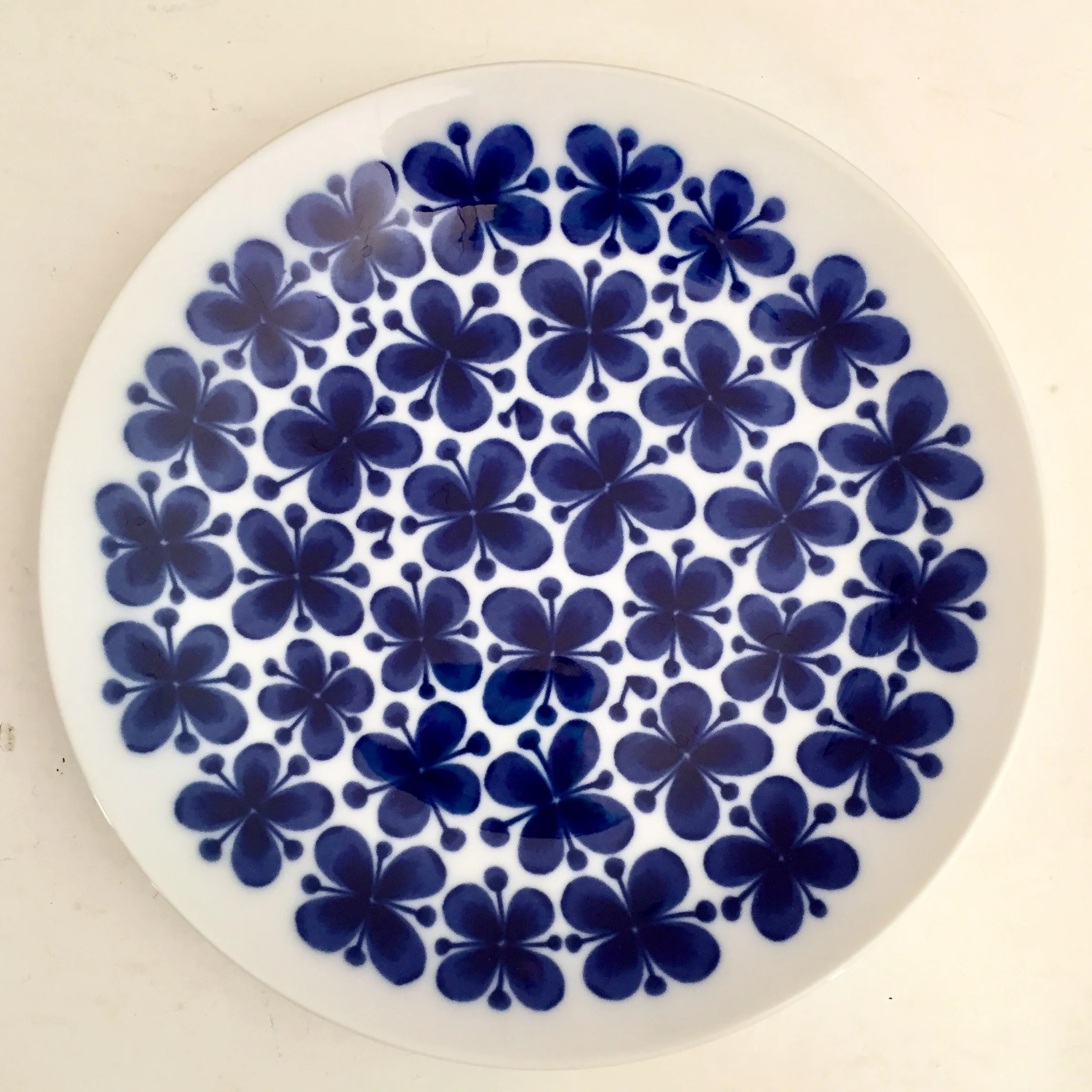 Blue & White Mon Amie Rorftrans Sweden  Salad / Dessert Plates