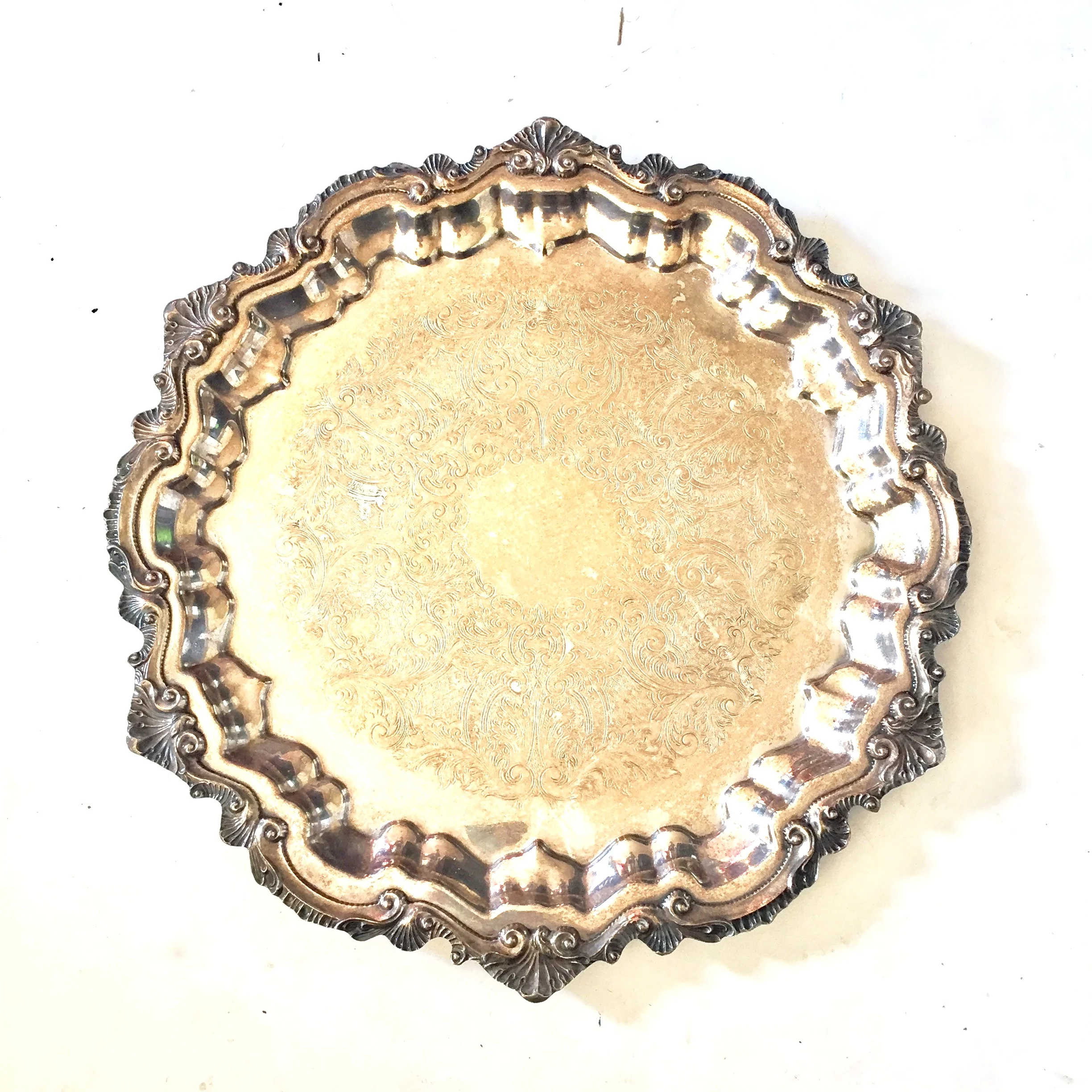 17 Diameter Chippendale by Wallace round silver platter.jpeg