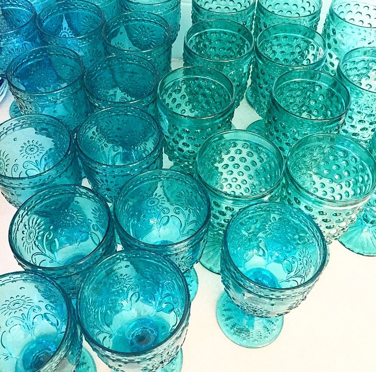 Blue green glass goblets.jpeg