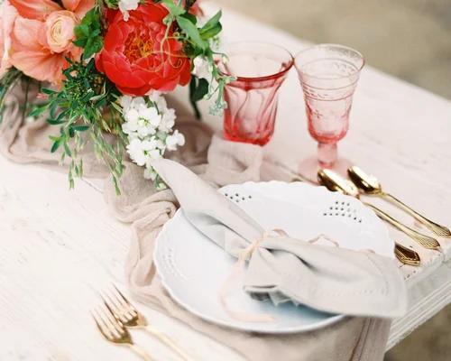 Curated vintage tabletop setting by The Vintage Laundry Events