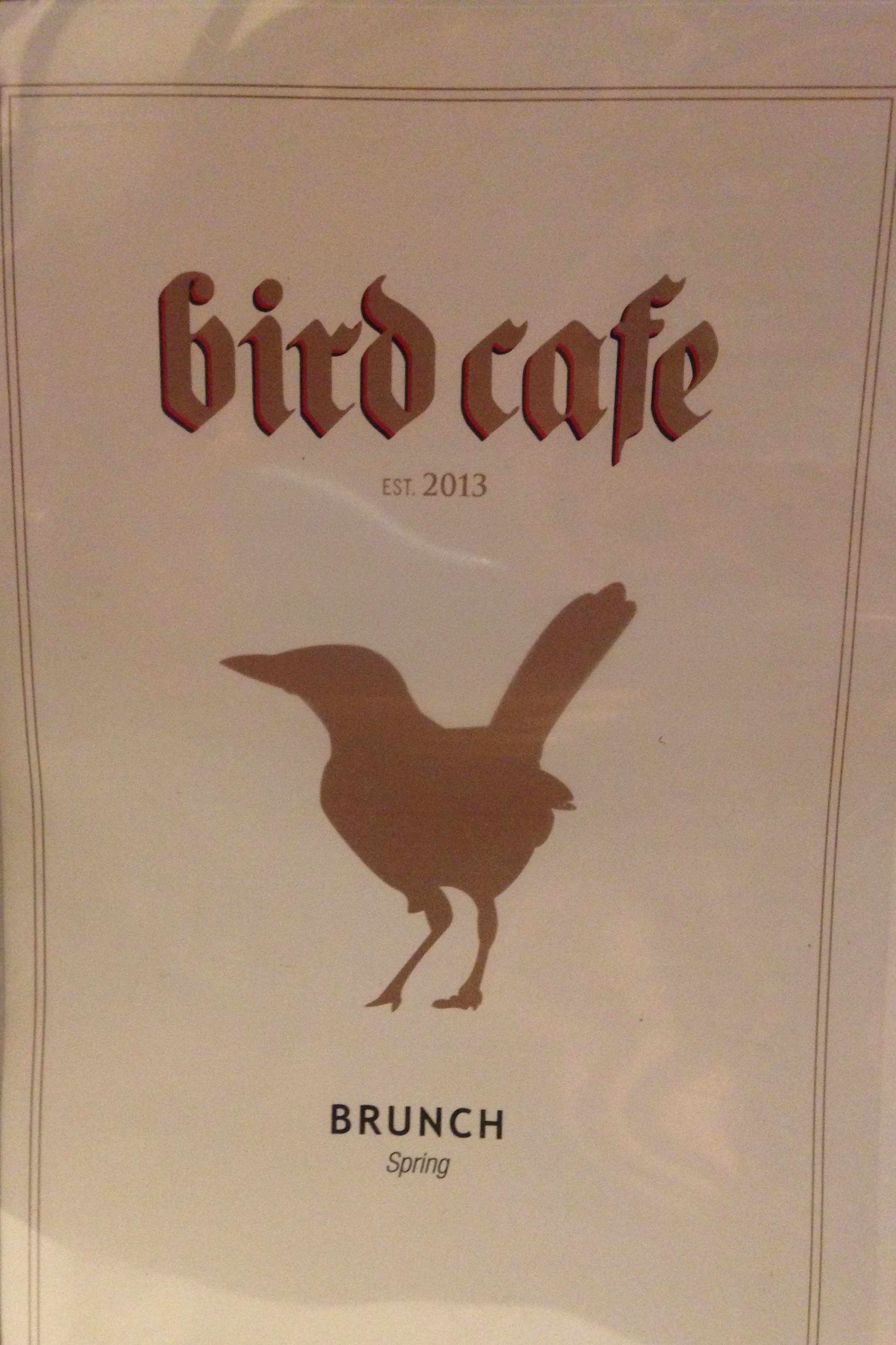 Bird Cafe Brunch Menu