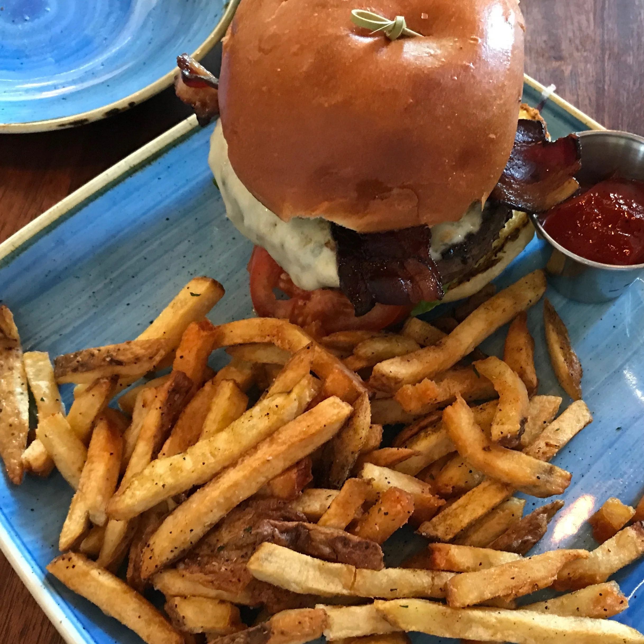 Bacon Cheeseburger and Fries at Stirr