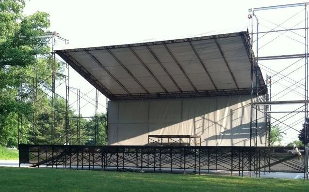 This Stage is 33' wide by 24' deep. 