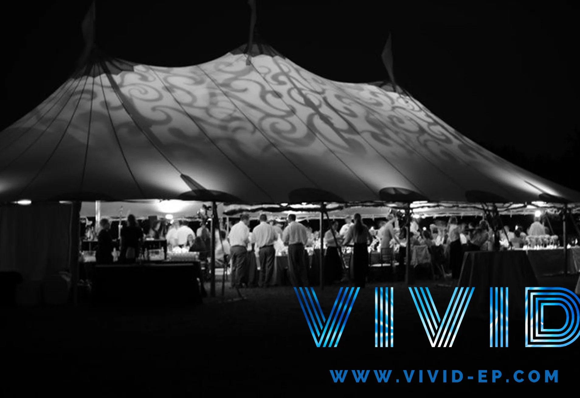 We have an arrangement of Gobo lights that project elegant designs within your tent or hall.