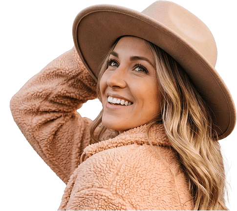 chic-woman-fleece-jacket-hat-portrait