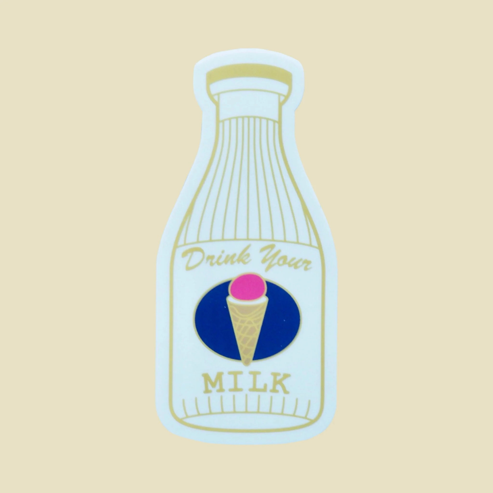 a sticker of the braum's milk bottle landmark