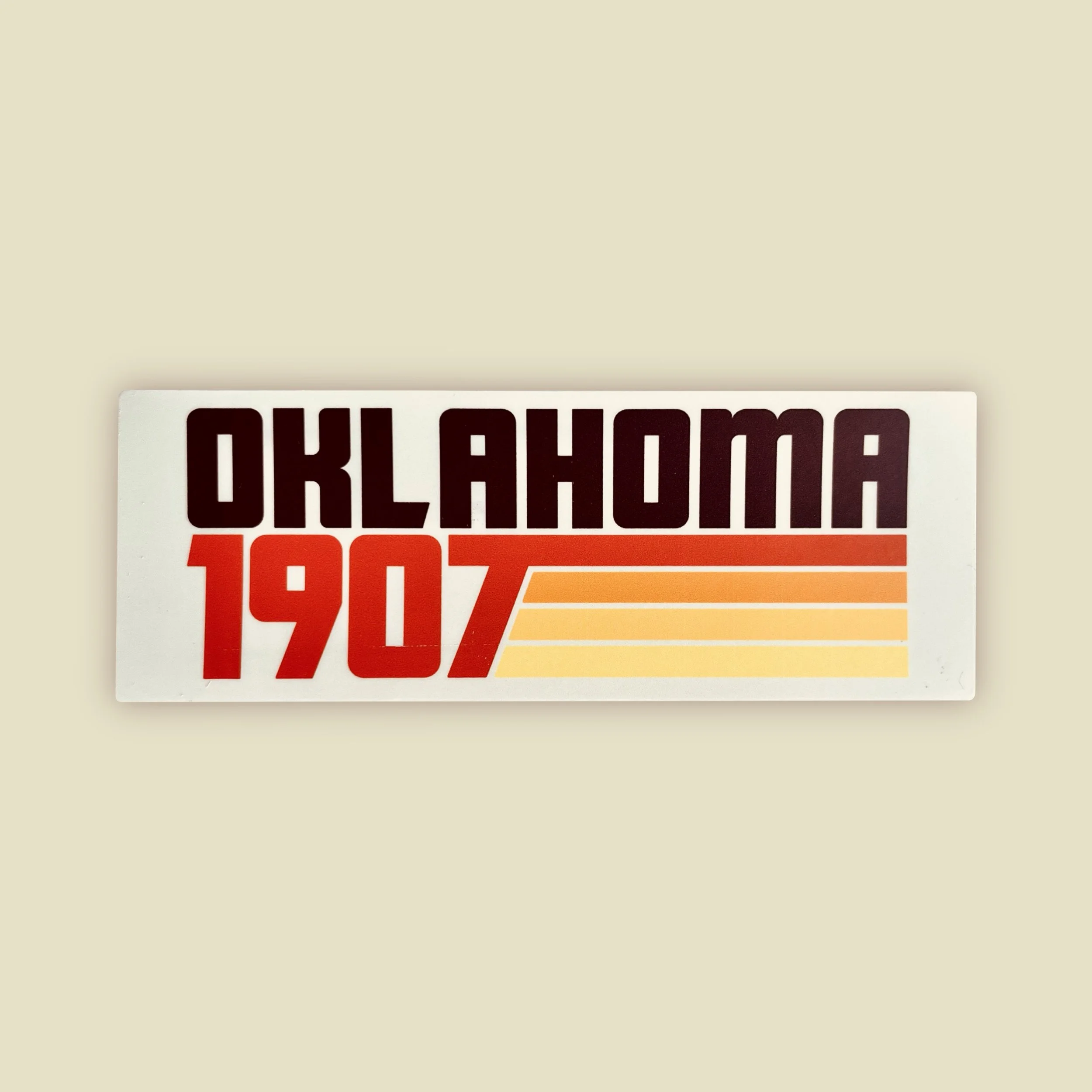 a sticker that says oklahoma 1907 on it