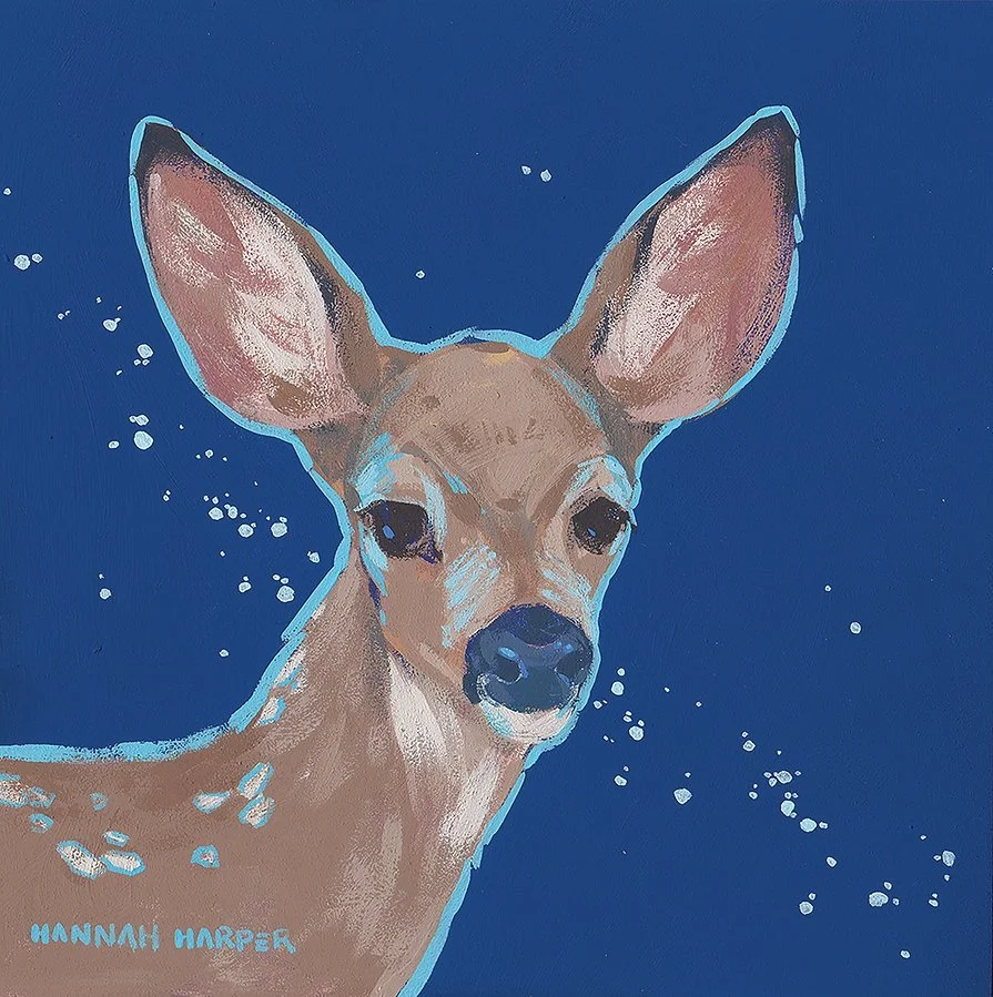 an art print of a young deer