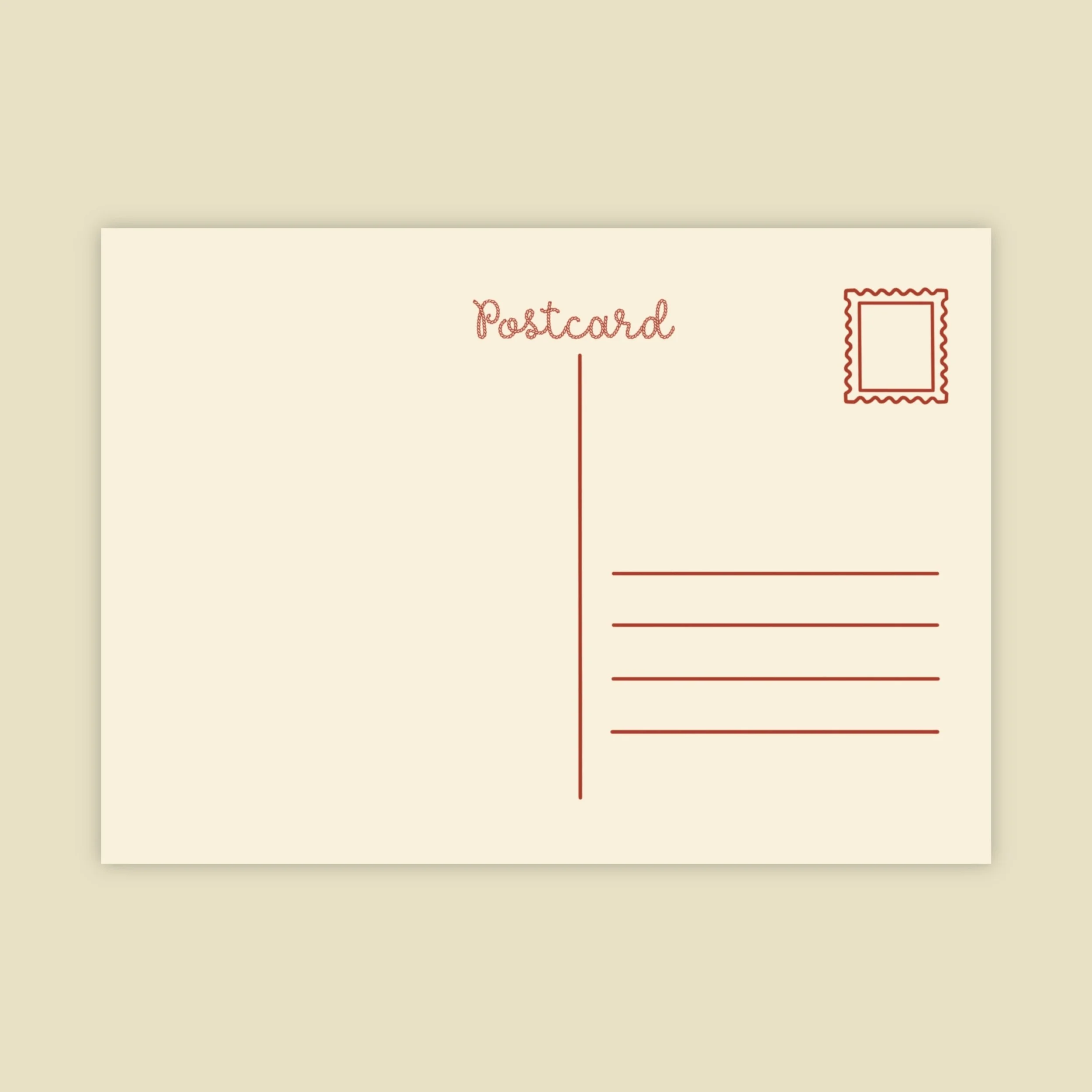 the back of a postcard that has space for a written message and an address