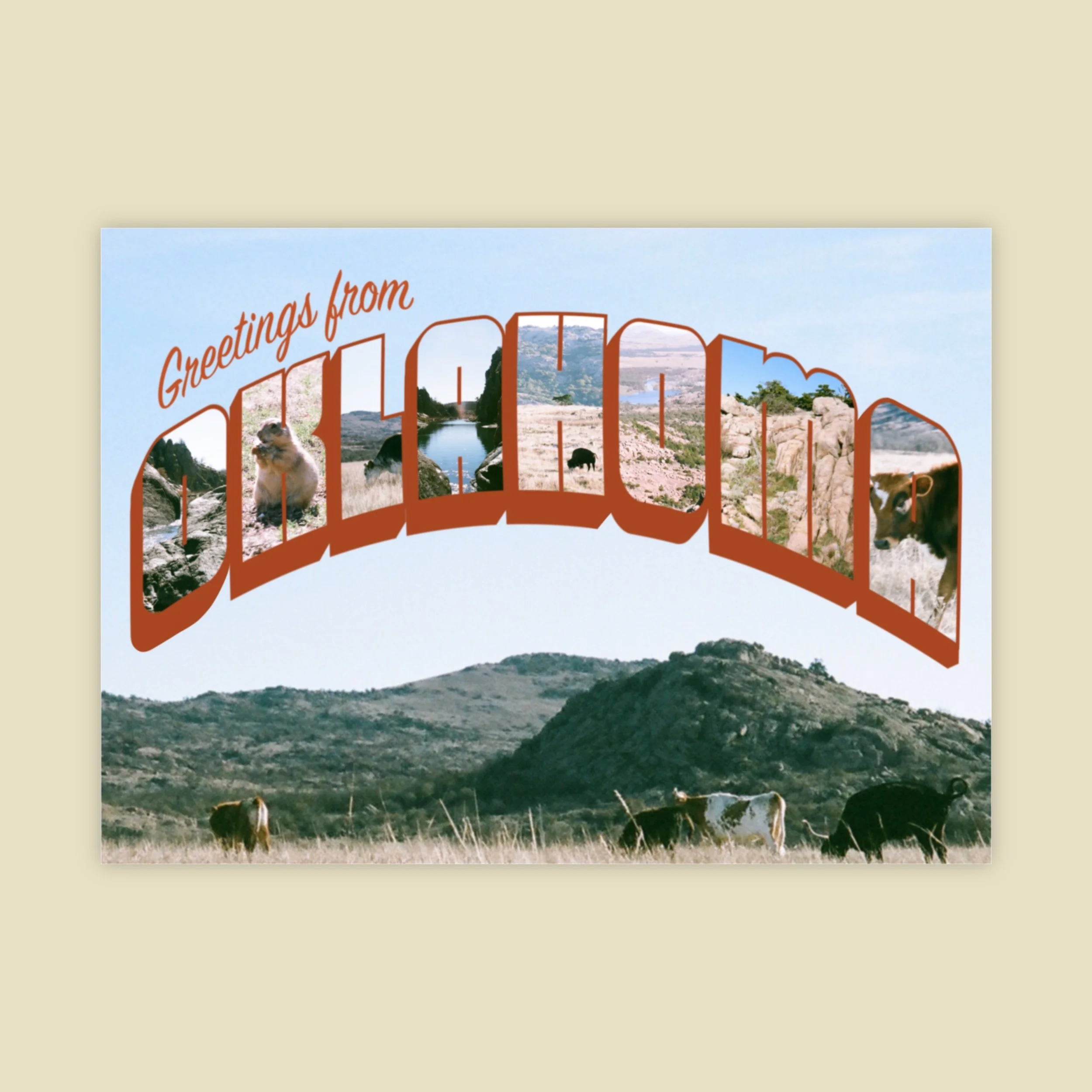 a postcard that says greetings from Oklahoma on it