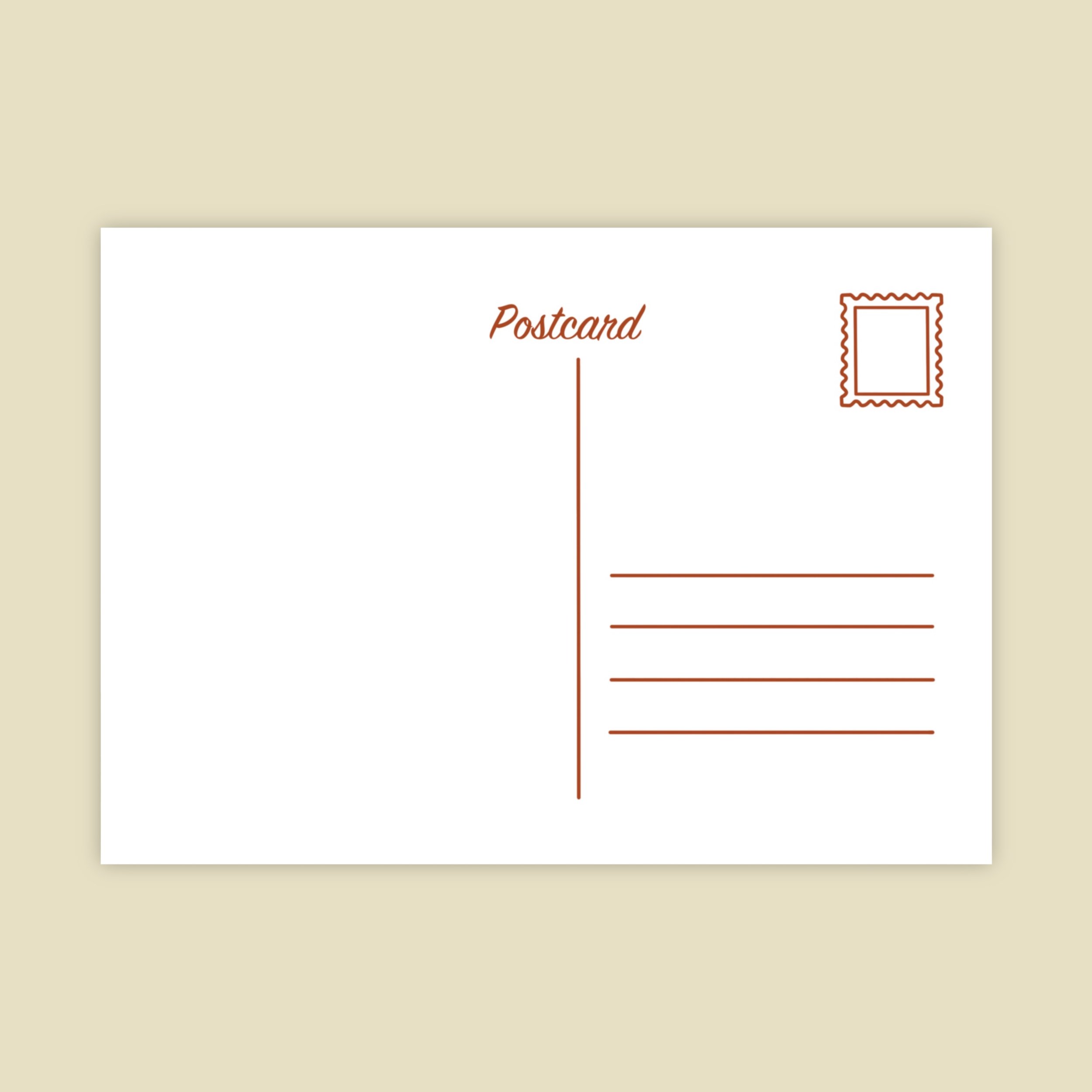 the back of a postcard that has space for a written message and an address