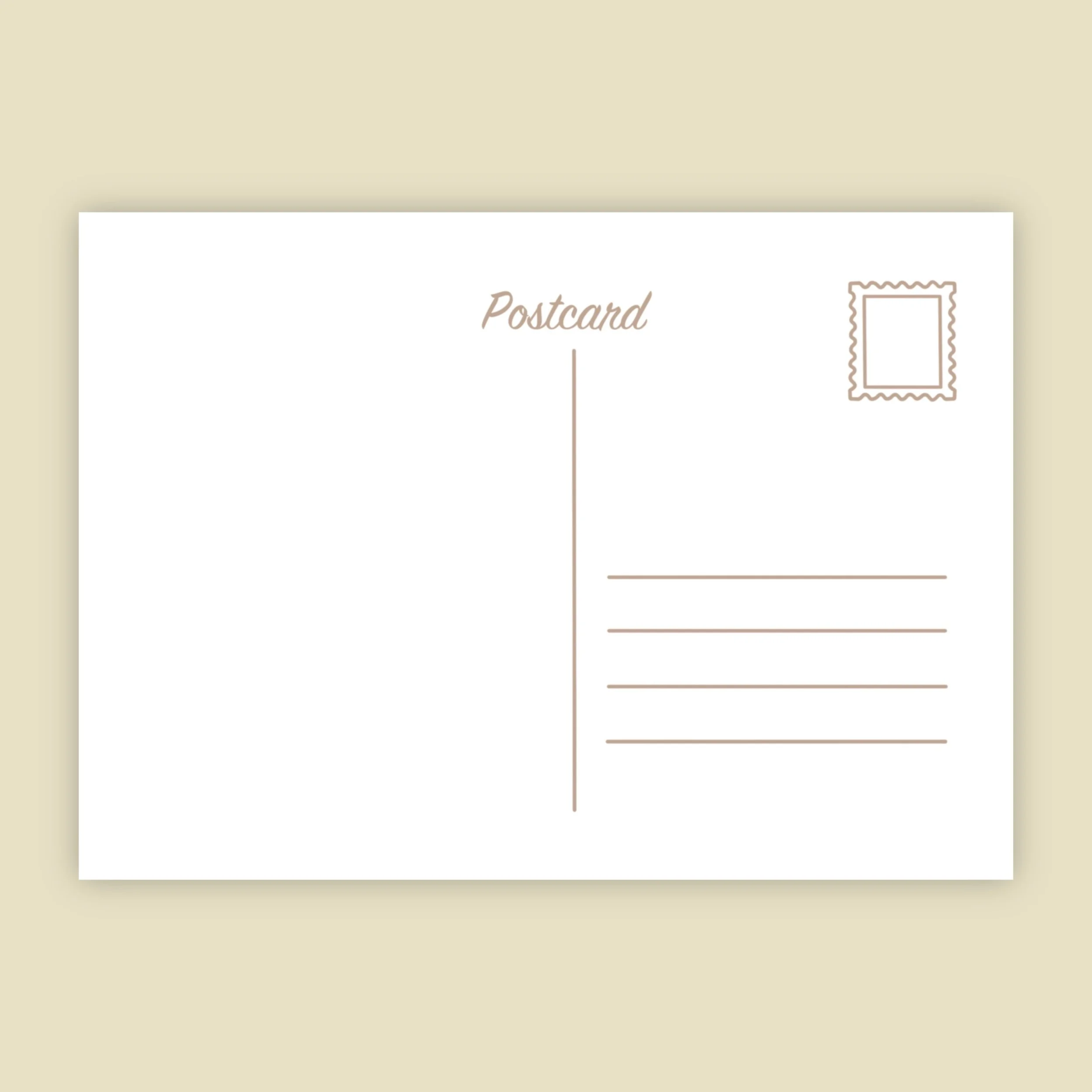 the back of a postcard that has space for a written message and an address