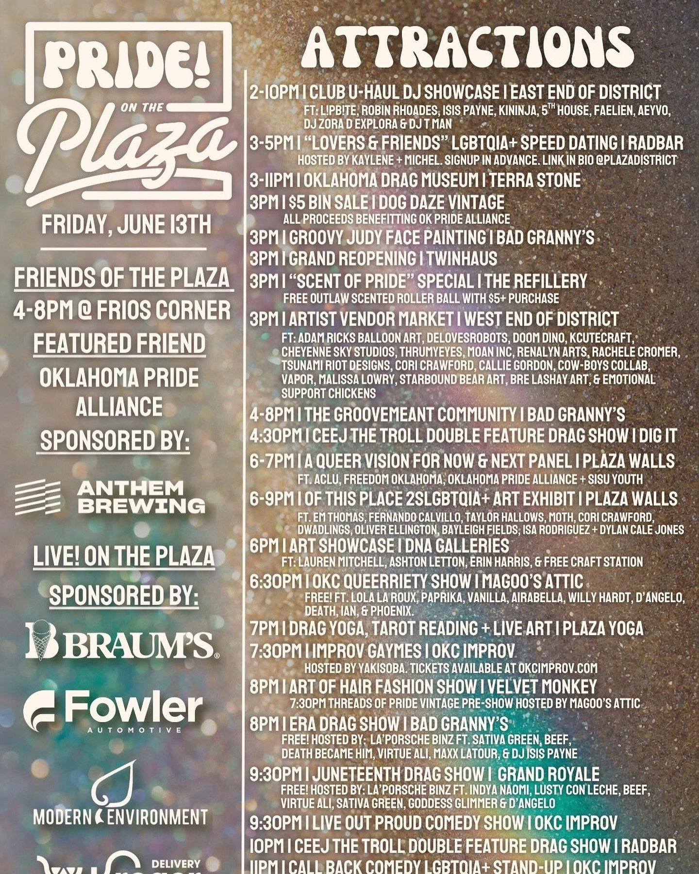 TONIGHT 🌈❣️ Festivities start at 3pm and are going until 10pm! So, come on out and celebrate with us ✨️ Our new art show is on full display and we will have a DIY art station 🎨🧑&zwj;🎨 Check out the @plazadistrict for more information.⁠
⁠
ALSO, pa