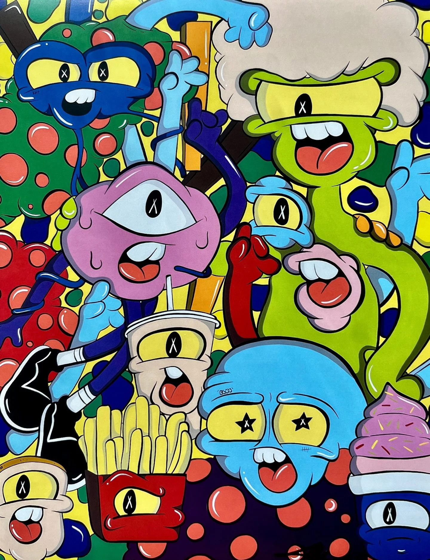 @thrumyeyez__ with the new prints 👀🍟 We also have a few originals in stock and on display!