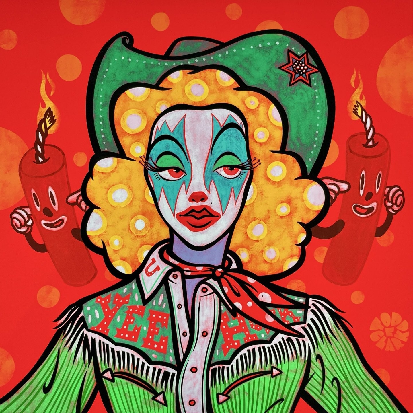 Yee-Hawtie Dottie by @toddeclark 🤠 You can find this print and explore his cat series here at DNA!