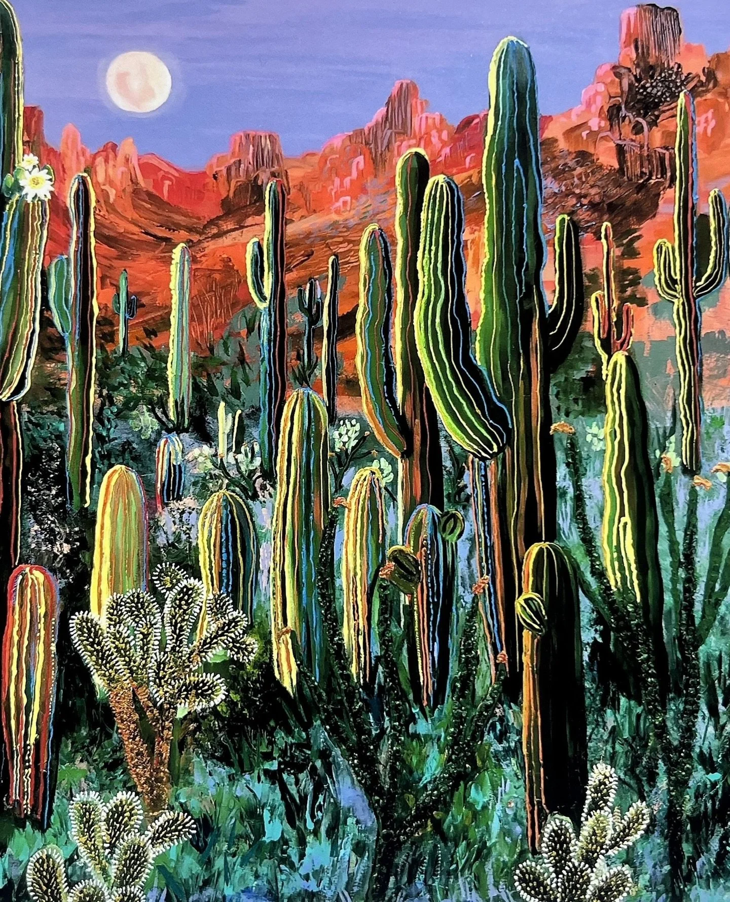 New work from @kyndallraineyart 🌕️🌵⛰️ You can find these prints along with some of her linocut work in store now!