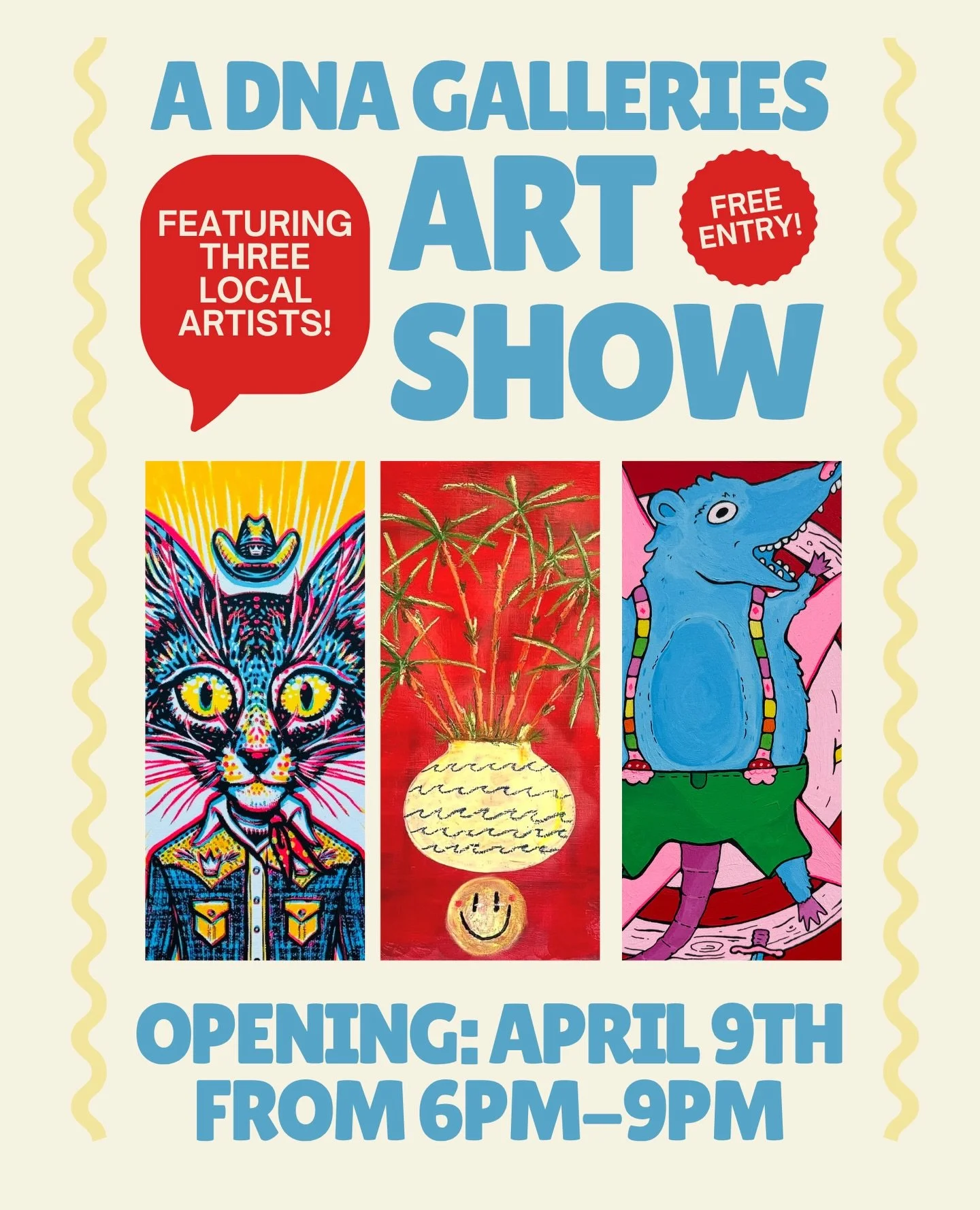New month, new art show and definitely not an April Fool&rsquo;s joke ✨️ ⁠
⁠
We are beyond thrilled to announce our upcoming group exhibition featuring ⬇️⁠
⁠
Todd E. Clark @toddeclark⁠
Jason Courting @surf___dog⁠
Cara Rich @cara.rich⁠
⁠
🌟 Please joi
