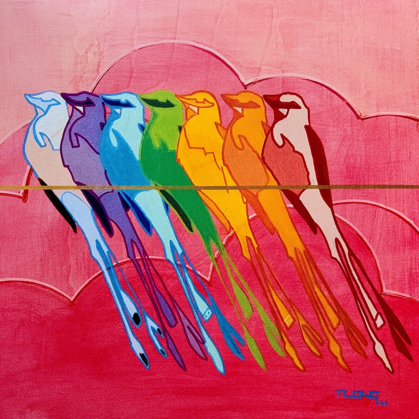 New prints from @t.longfineart 🌈🐤 the perfect amount of color to brighten up your day!