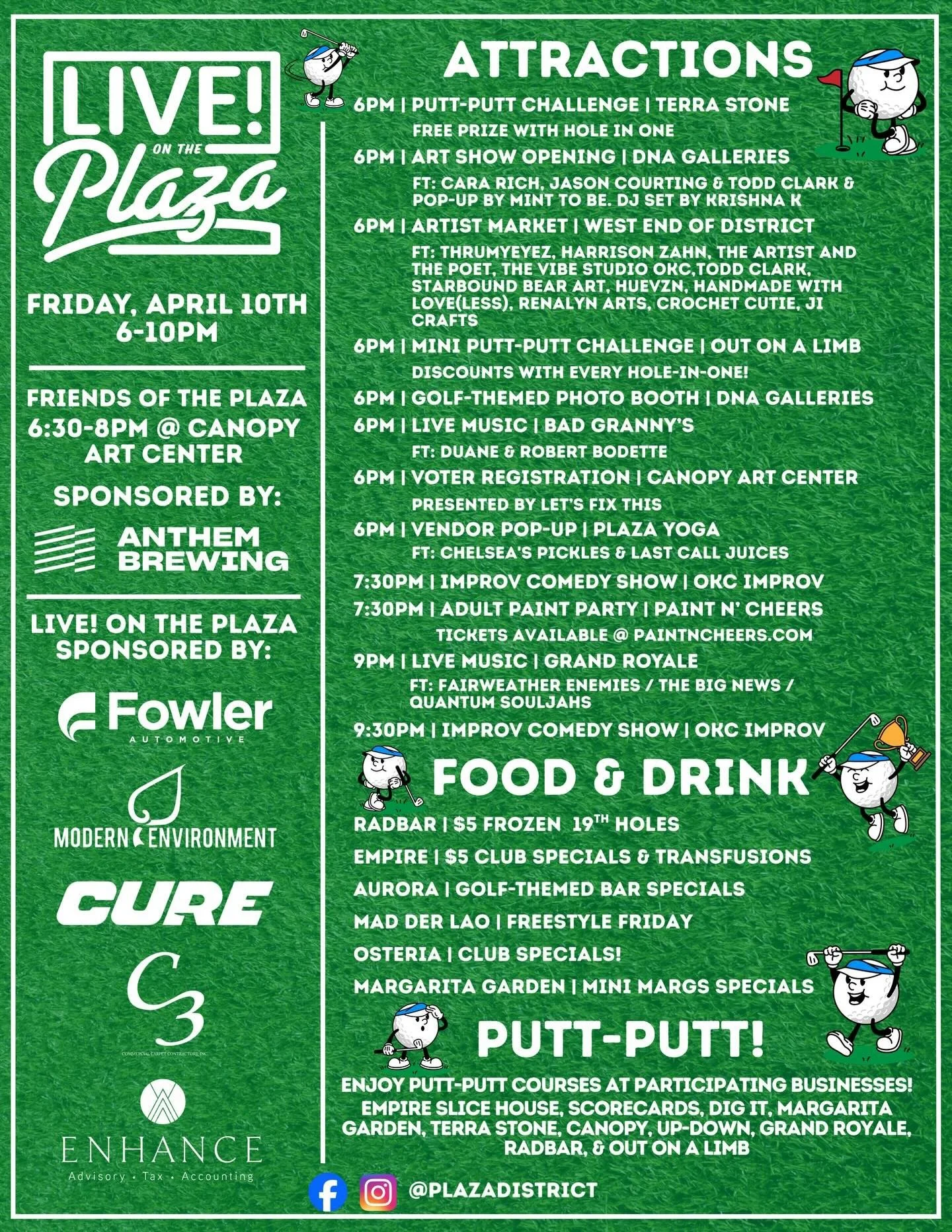 The first ever PUTT-PUTT on the Plaza is among us! ⁠from 6-10pm⁠
⁠
Business around the district will have different holes you can play ⛳️ along with scoresheets! Fill it out, turn it in and get entered in to a @plazadistrict raffle 🥳 You play to win