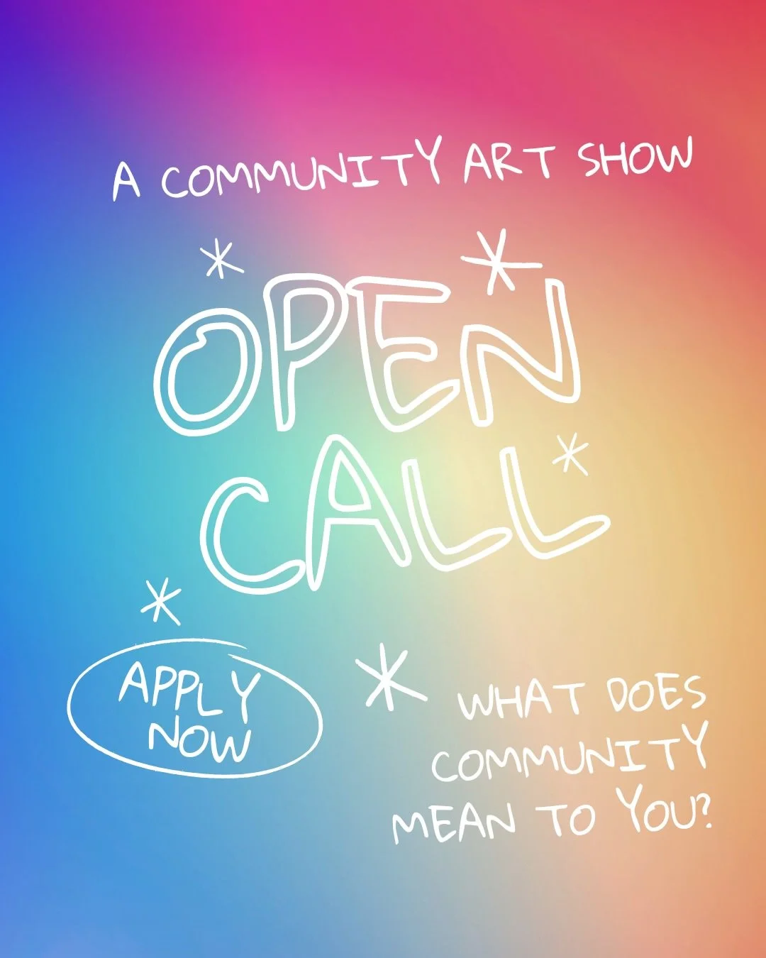 CALLING ALL LOCAL ARTISTS 🌈 🎨 ⁠
⁠
DNA is hosting a community art show based around the phrase &ldquo;What does community mean to you?&rdquo; Bringing people together? Having a sense of support and connection? Whatever it may be, tell us through you