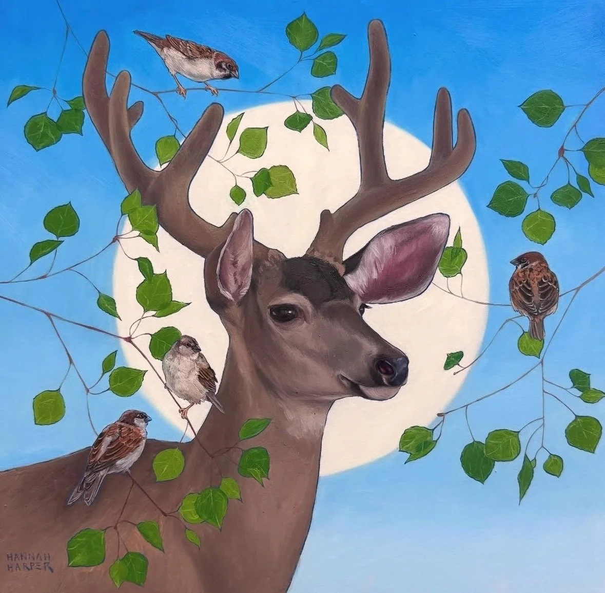 New prints from @hannahharperart have hit the shelves 🦌🌿🌕️ You gotta come by to see them in person! You&rsquo;ll love them even more 🤎🐻