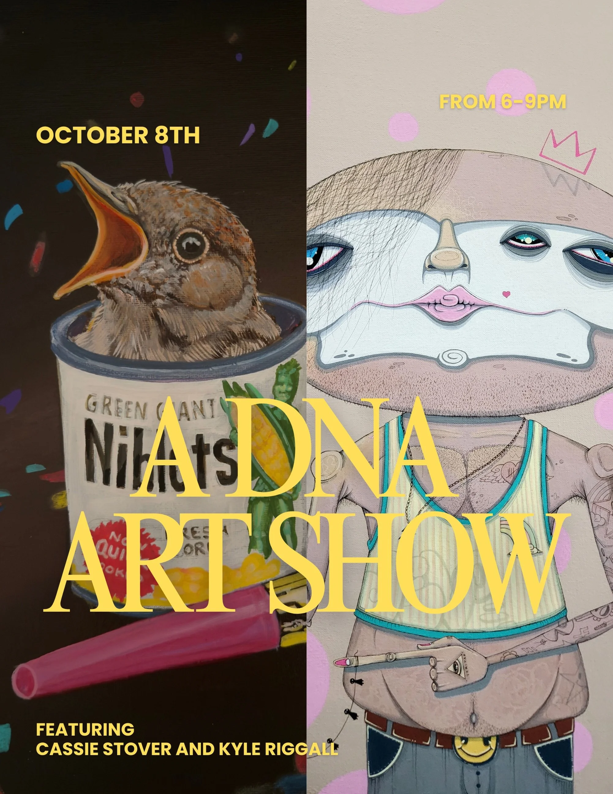 New month, new art show ✨️⁠
⁠
We are thrilled to announce our upcoming exhibition featuring ⬇️⁠
⁠
Cassie Stover @judyisarunt⁠
and Kyle Riggall @kyleriggall⁠
⁠
🌟 Please join us for opening night and the artist reception on Thursday, October 8th from 