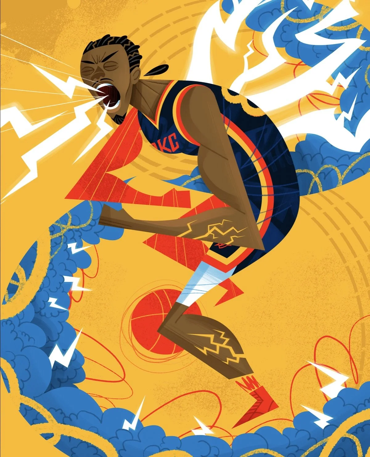 New prints from @marcuseakers ⚡🏀 Available now and ready to frame for any Thunder fan! LET&rsquo;S GOOOO