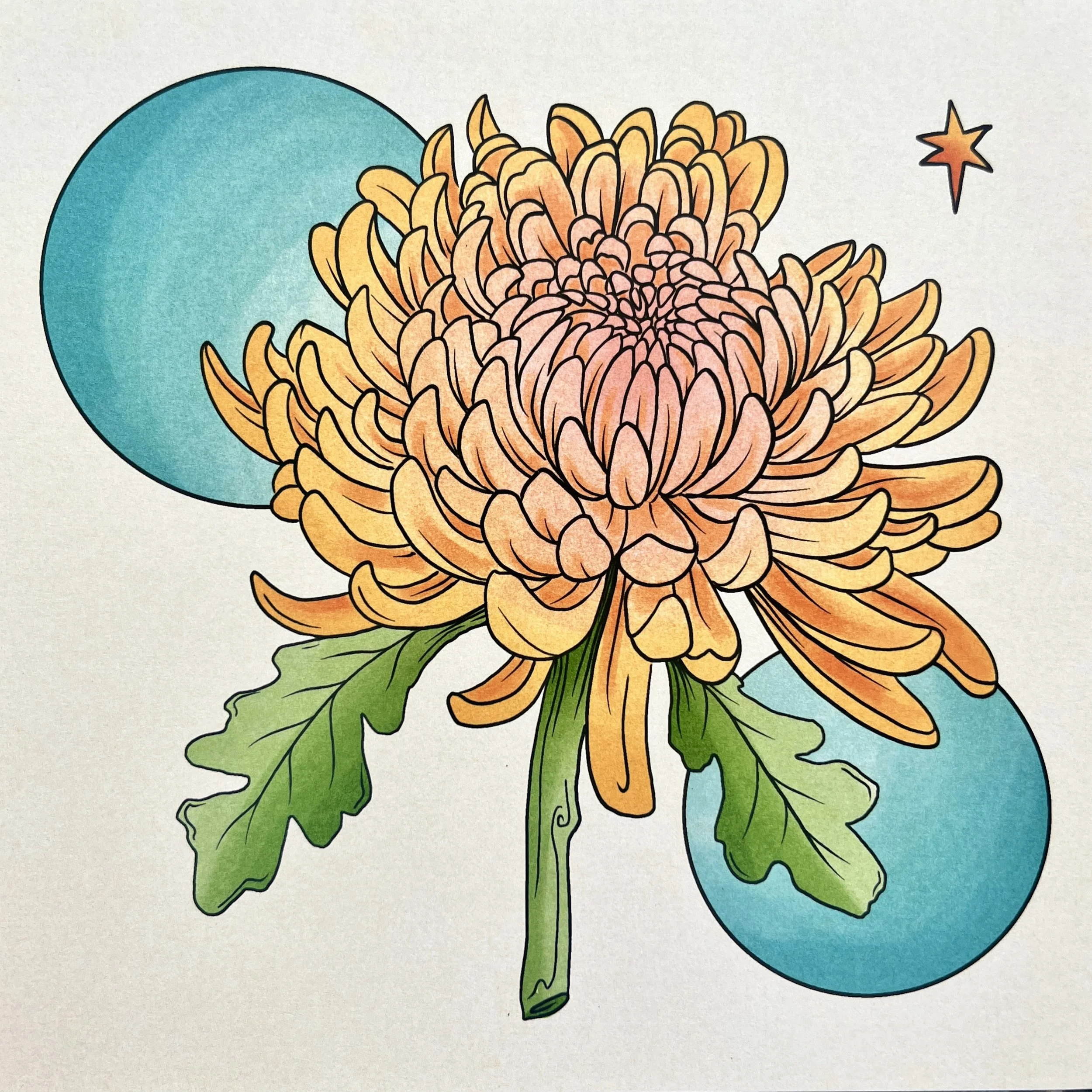 an art print of an illustration of holly