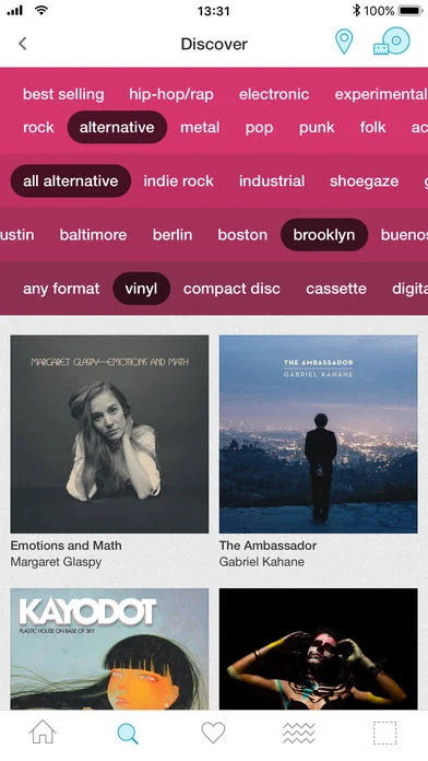Bandcamp Discover Platform on Smartphone