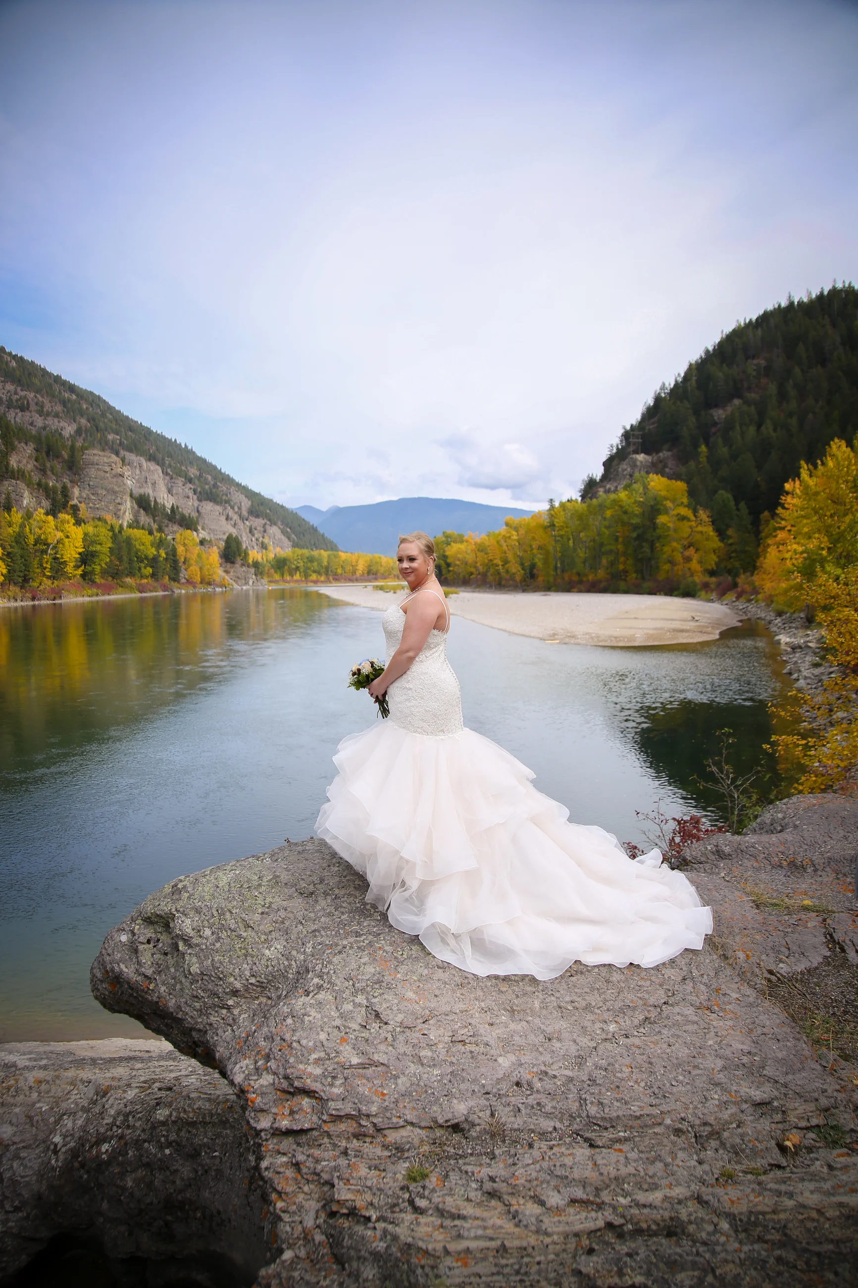 Bride in glacier national park