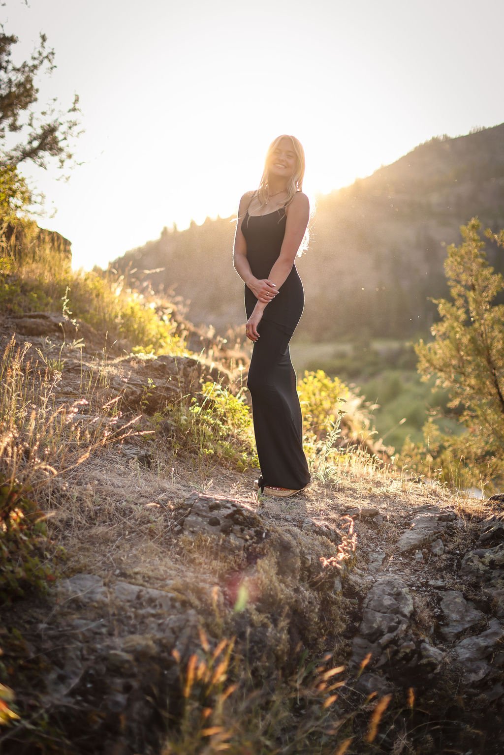 Missoula senior portrait glowing at golden hour in the Mountains of Montana.jpg