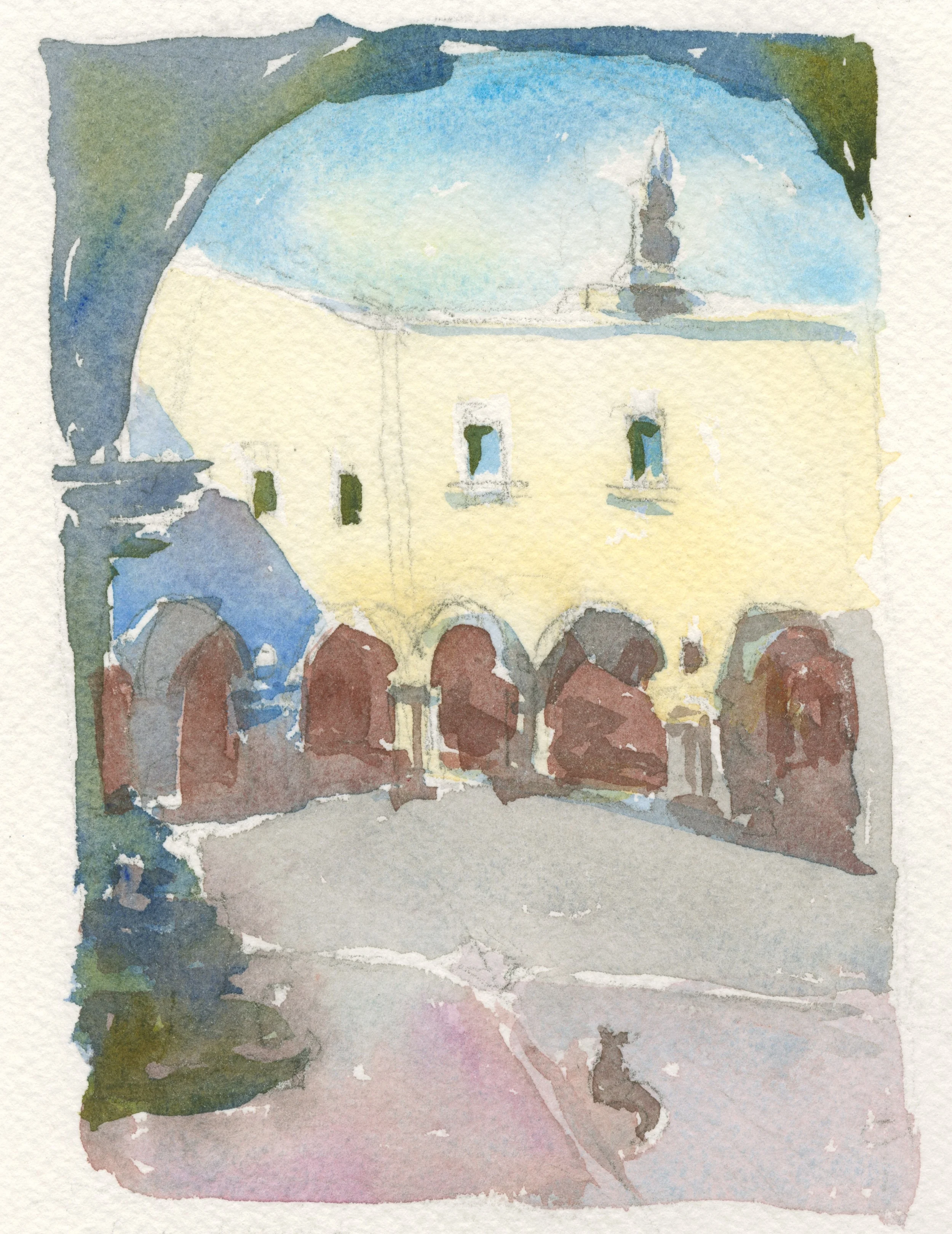 Courtyard in Puglia with Cat