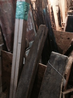 Beadboards and salvaged trim for projects.