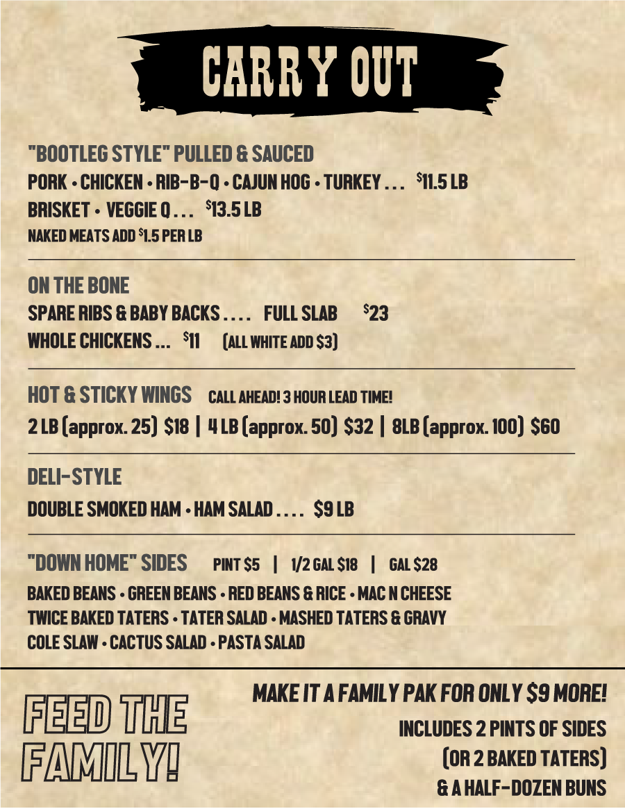 Catering Menu Gallery — Bootleg BarBQ