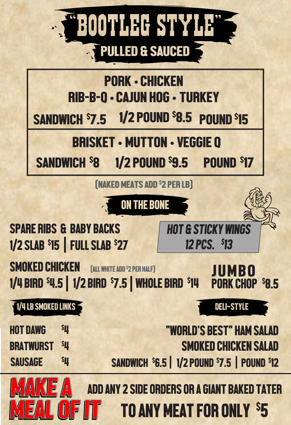 Menu — Bootleg BarBQ