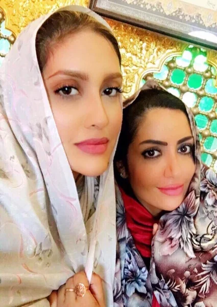 My sister and I at Imamzade Ebrahim Mosque