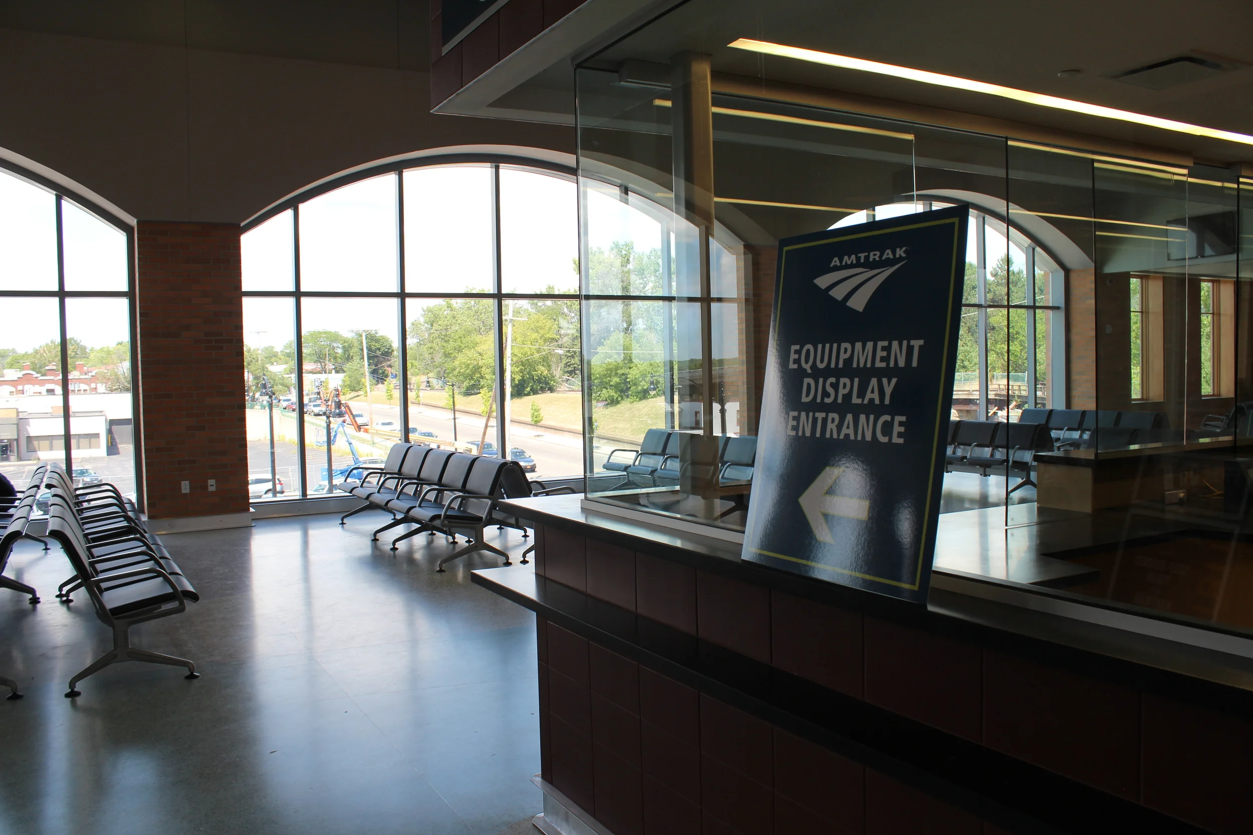 Upstairs Tickets and Baggage Lobby at New Niagara Falls NY Amtrak Station