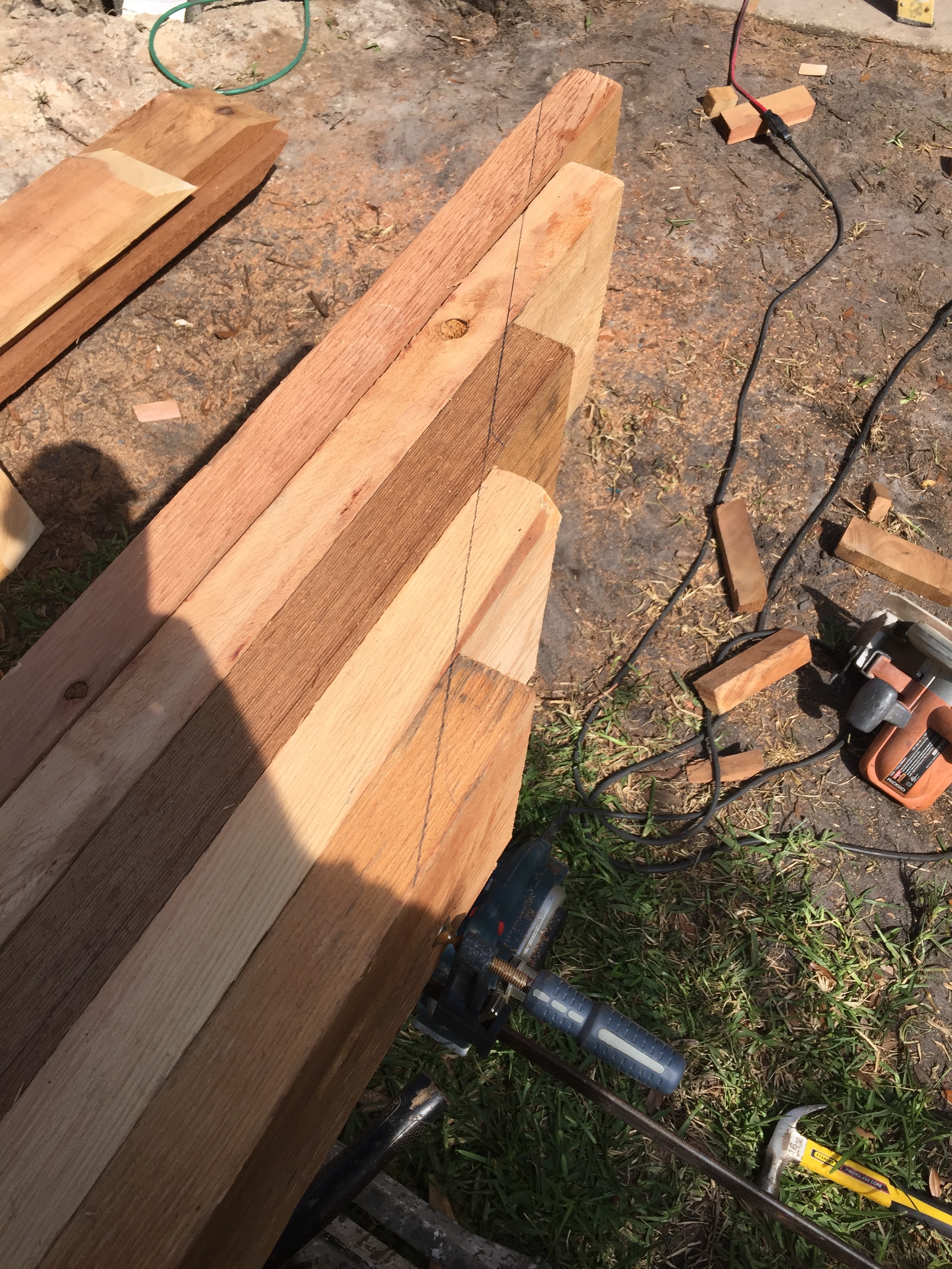 Cutting the components.