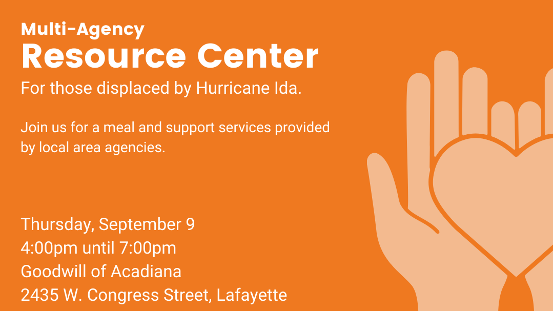 Acadiana VOAD Announces Event to Provide Resources to Hurricane Ida Evacuees