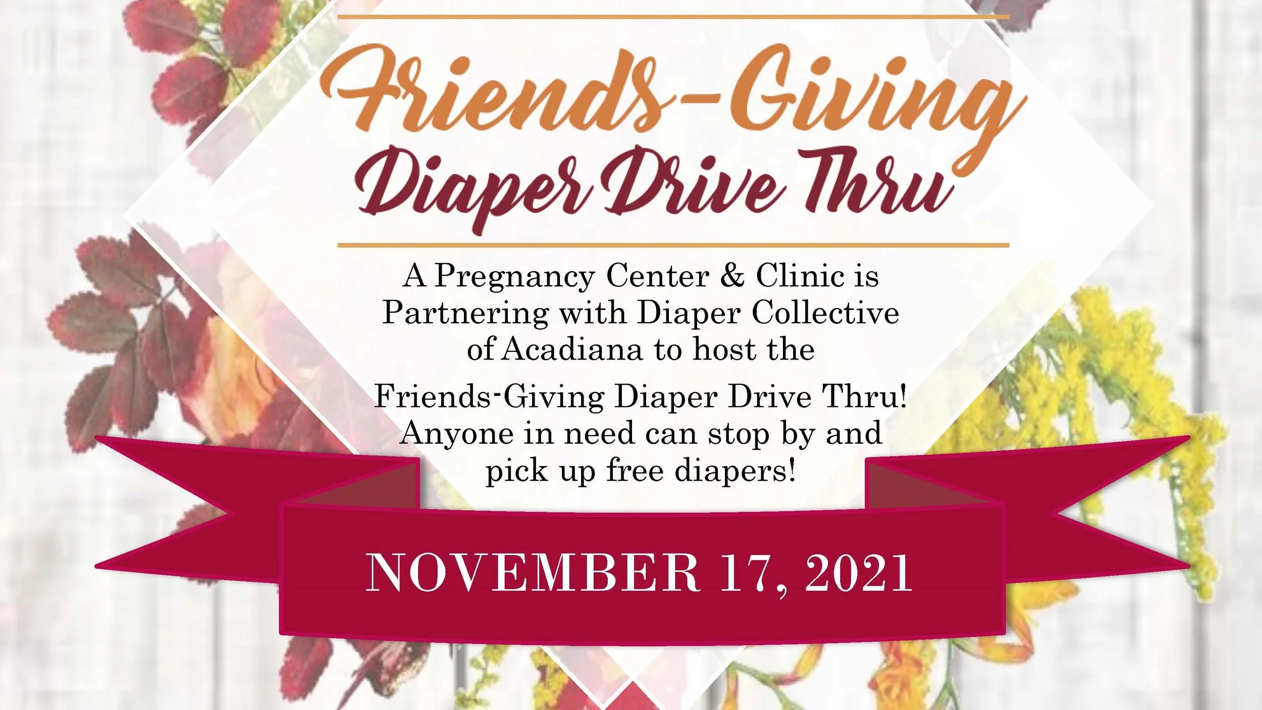 Friends-Giving Diaper Drive Thru