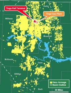Hess' Bakken Acreage Map