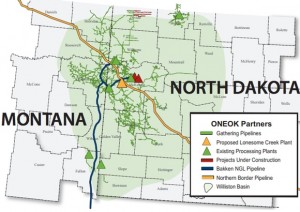 Oneok North Dakota Bakken Asset Map