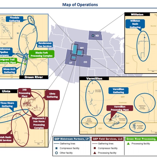 QEP Midstream Operations Map