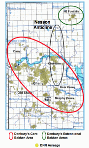 Denbury Bakken Acreage Map