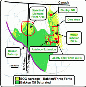 EOG Resources Bakken Shale Map