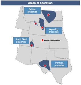Resolute Energy Operating Areas
